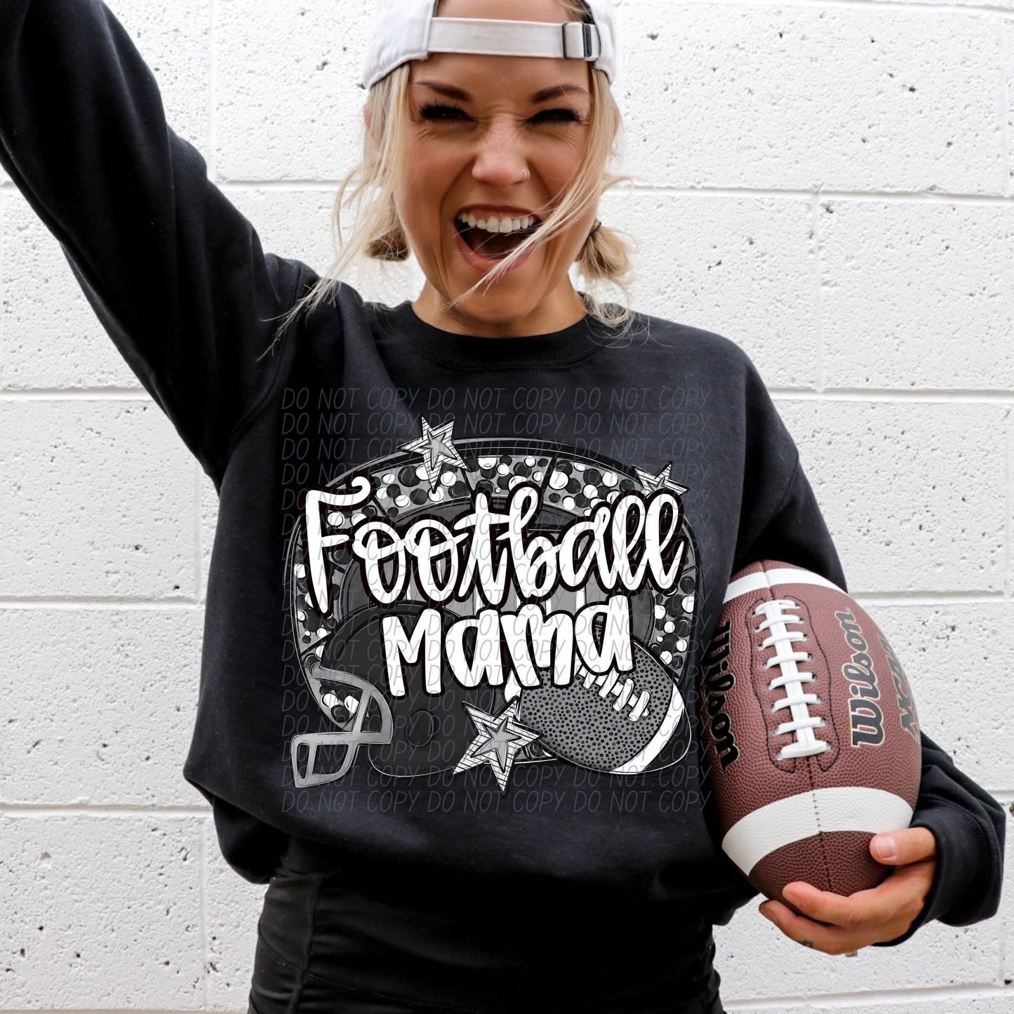 Football Mama - Black and white