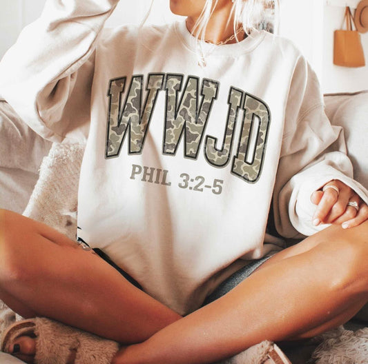 Camo WWJD PHIL 3:2-5